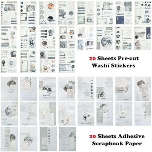 Aesthetic Planet Vintage Washi Stickers - 180pcs Ephemera Sticker Book for Scrapbooking, Journaling & Junk Journal Supplies - Image 2