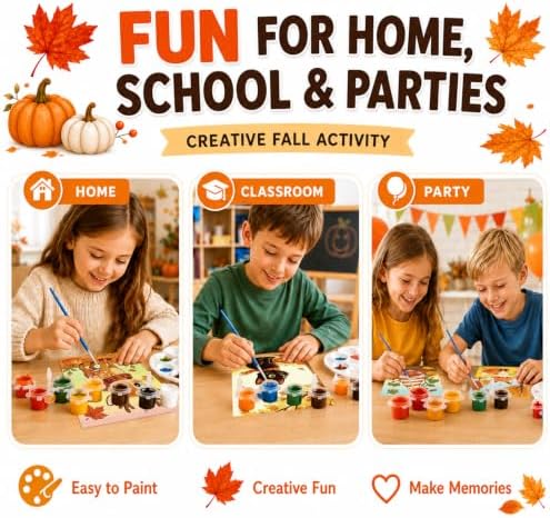 Louise Maelys 12 Pack 5x7 Inch Fall Pre Drawn Canvas to Paint for Kids Art - Image 5