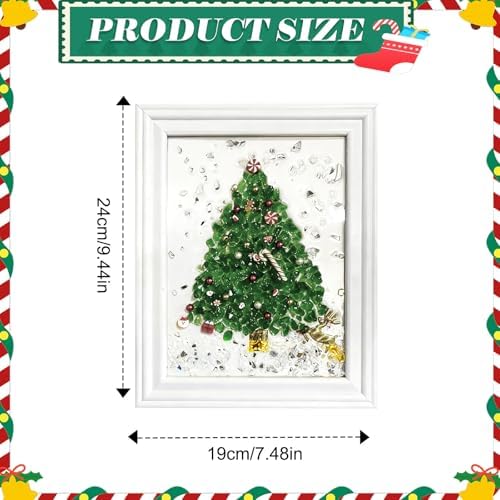 CIYOJA Sea Glass Christmas Tree Craft Kit for Adults: Resin & Mosaic Art Kit with Frame Sea Crushed Glass, Holiday Resin Kit for Handmade Christmas Decorations & Gifts, Beginner-Friendly Home Décor - Image 7