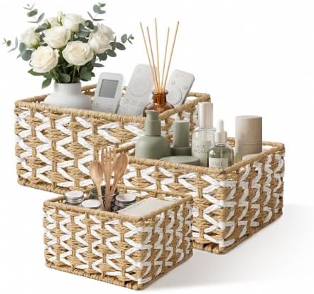 Small storage basket，Woven Storage Basket 3-pack by Unknown
