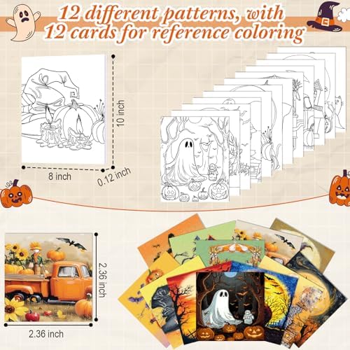 Sherr 12 Pcs Pre Drawn Canvas for Adults,Halloween,8 x 10 Inch - Image 3