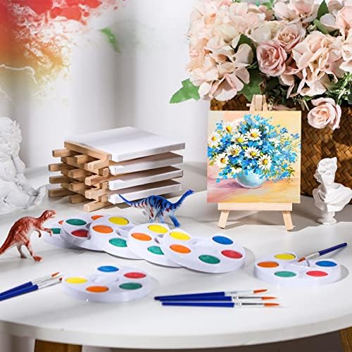 Crtiin 12 Set Mini Watercolor Paint Kit with 4x4" Canvas Easel Brush - Image 5