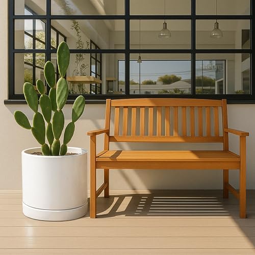 D'vine Dev 14 Inch Ceramic Planter Pot, White, 94-O-G-1 - Image 5