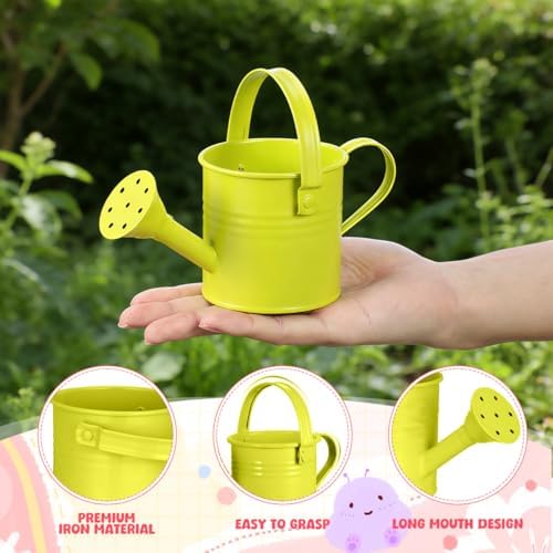 5pcs Mini Metal Watering Cans for Kids Small Galvanized Iron Watering Pot for Indoor Plants Succulents Decorative Vintage Style Flower Waterer for Home Craft Party Favors Housewarming - Image 4