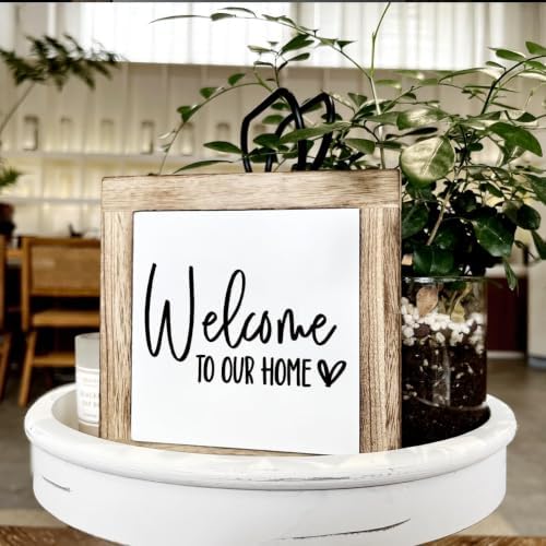 Welcome Sign, Wooden Box Signs for Home Decor, Farmhouse Decor for Entryway, Front Door Decors, Porch Decors, Housewarming Tabletop sign, Welcome To Our Home (C4) - Image 4