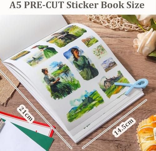 Snycler Sticker Book for Journal 20 Sheets Vintage PET Washi Stickers-8 - Image 3