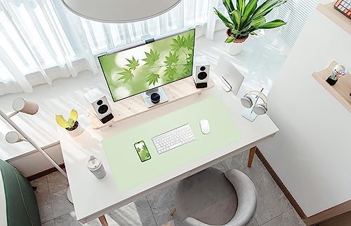 AFIING Cork Desk Mat 35.4" x 17", Dual-Sided Natural Cork & PU Leather Desk Pad, Non-Slip Waterproof Large Mouse Pad for Office, Home & Gaming (Light Green) - Image 6