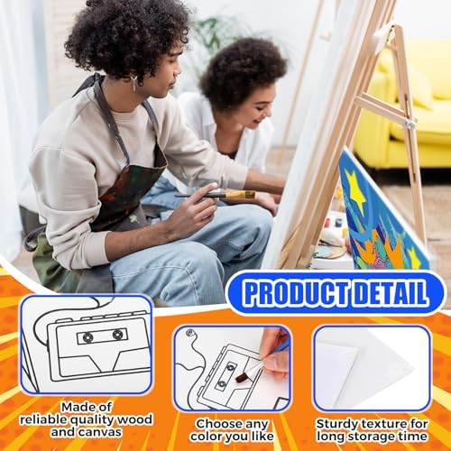 Sherr 75 Pcs 15 Set 90s Vintage Pre Drawn Canvas Kit for Painting Craft Sip - Image 3