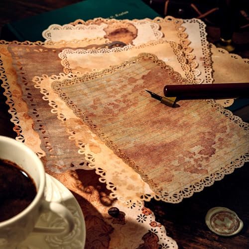 30 Sheets Lace Edged Vintage Scrapbook Paper, Assorted Set - 3 Pack Background Stationery Paper Ephemera for Junk Journaling Supplies, Scrapbooking, Collage, Letter Writing - Image 6