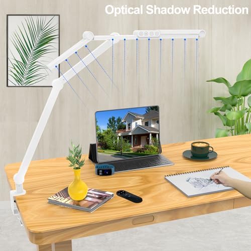 Micomlan Architect Desk Lamp with Clamp, Led Desk Lamp for Home Office with Remote Control, 24W Bright Dimmable Computer Light with Atmosphere Lighting Adjustable Table Light(Remote) - Image 6