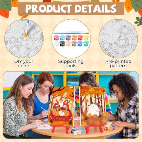 Blosssound 10 Set Fall Pre Printed Canvas For Painting Autumn Canvas 5x7" - Image 5