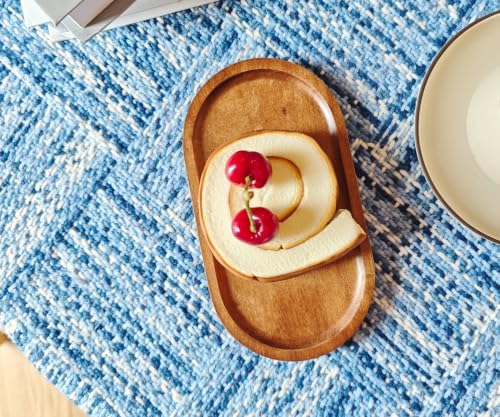 Small Wooden Tray (7.5 x 4.1 inch) 3 Pack, Oval Mini Serving Tray - Image 7