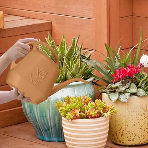 Plastic Watering Can - for Indoor and Outdoor Home Garden Plants - with Long Spout - Copper Color - 1/2 Gallon - Image 6