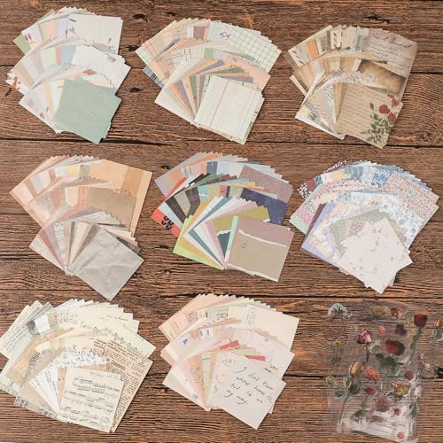 517 Pcs Vintage Scrapbook Paper,Scrapbook Supplies Stickers,Journaling Supplies Include 37 Pcs Flowers Stickers Aesthetic Journal Paper for Planner,Bullet Journaling,Junk Journal - Image 2