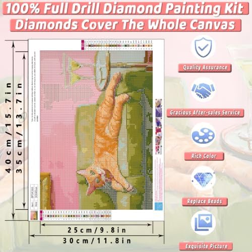 Orange Cat Diamond Art Kits for Adults Diamond Painting Kit for Beginner - Image 5