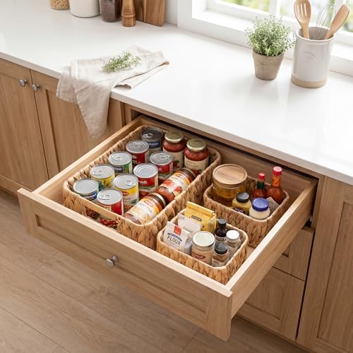 GRANNY SAYS Small Wicker Baskets for Shelves, Water Hyacinth Storage Basket - Image 6