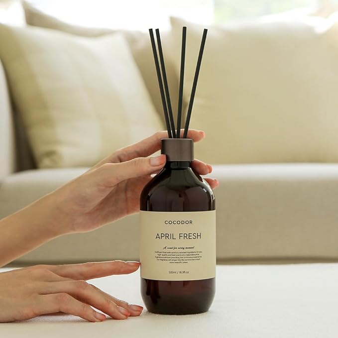 COCODOR Premium Reed Diffuser/Cypress/16.9oz(500ml)/1 Pack/Fragrance Scent Essential Oil Stick Diffuser Set for Bedroom Bathroom Home Décor