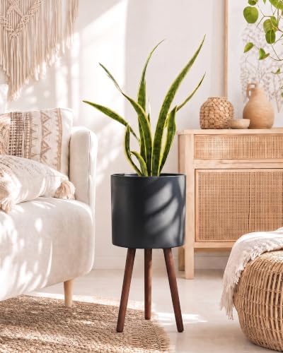 Bamworld Single Plant Holder for Indoor Plants Metal Planter Stand 10.5in - Image 2