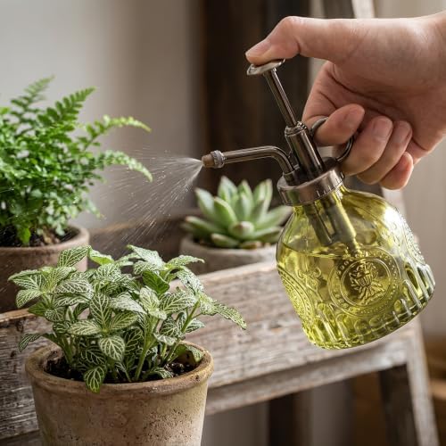 Plant Mister Retro Embossed Glass Plant Mister Spray Bottle, Green.. - Image 6