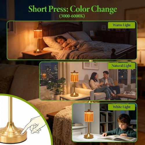 Small Vintage Cordless Table Lamp (Amber-01, 2 Pack) - Image 4