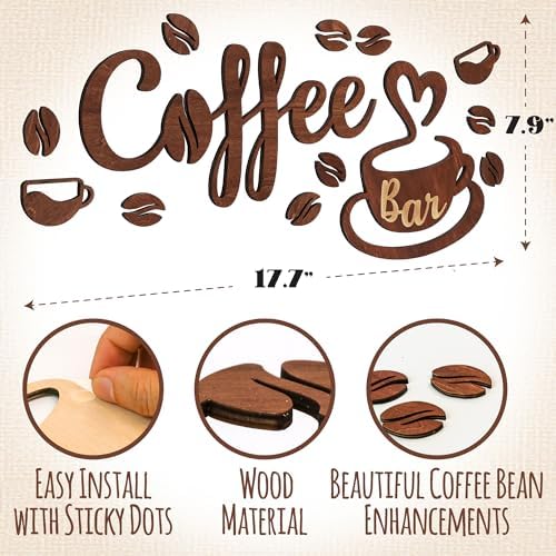 Coffee Bar Signs for Wall Decor, Vintage Coffee Signs Decor for Kitchen - Image 2
