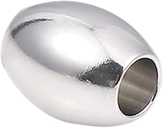 Stainless Steel Spacer Beads 10x8mm Oval Loose Charm Caps Beads for DIY Jewelry Making 20pcs with 4mm Hole