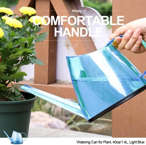Small Indoor Plant Watering Can Long Spout 1.4L Light Blue - Image 3