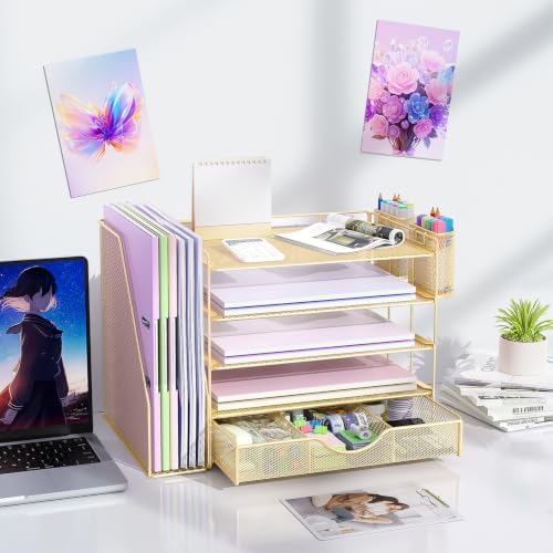 gianotter 5-Tier Desk Organizer with Drawers and File Holders - Image 6