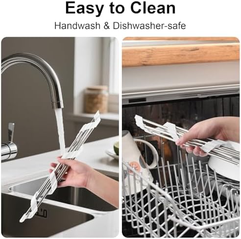 Sink Caddy Sponge Holder for Kitchen Sink, Small Dish Drainer for Kitchen Counter, Triangle Sink Brush Drainer Rack, Collapsible Dishes Drying Rack Over Sinks, Dishrack Utensil Holder Dryer White - Image 6