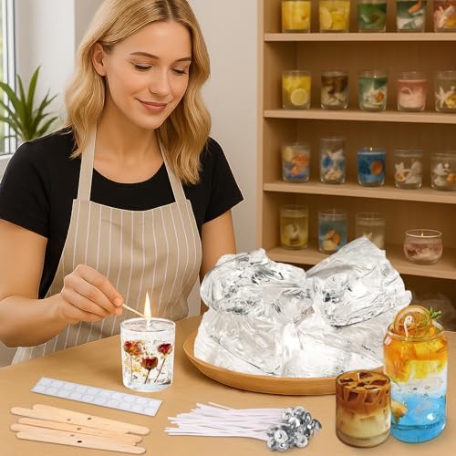 Pachsi 7 Colors Jelly Gel Wax for DIY Candle Making – 9pcs Non-Toxic Scented Gel Wax Kit, Slow Burning Crystal for Handmade Candles, Home Decor, Crafts & Gifts-2LB - Image 6
