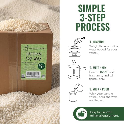 American Soy Organics Freedom Soy Wax Beads, All-Natural Candle Wax, 25 lbs - Image 4