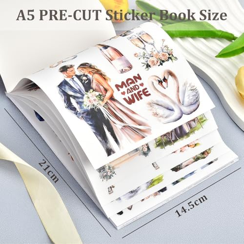 Snycler Love Oath Theme Sticker Scrapbooking Supplies for Junk Journal, 20 Sheets PET Stickers - Vintage Journaling Stickers, Ephemera Sticker Book Pre Cut, Junk Journal Supplies, Planner - Image 3