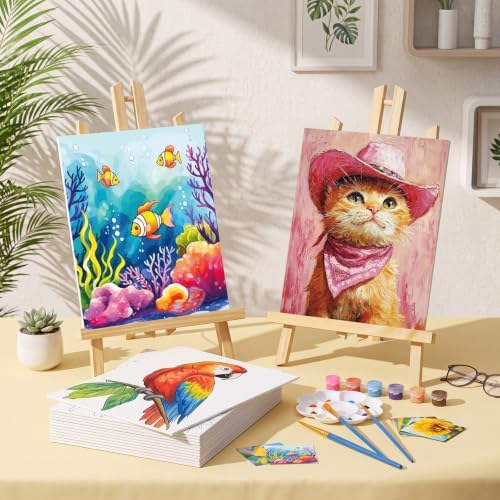 Amazingspark 16 Pcs Pre Drawn Canvas to Paint for Adults Flower Animal - Image 2