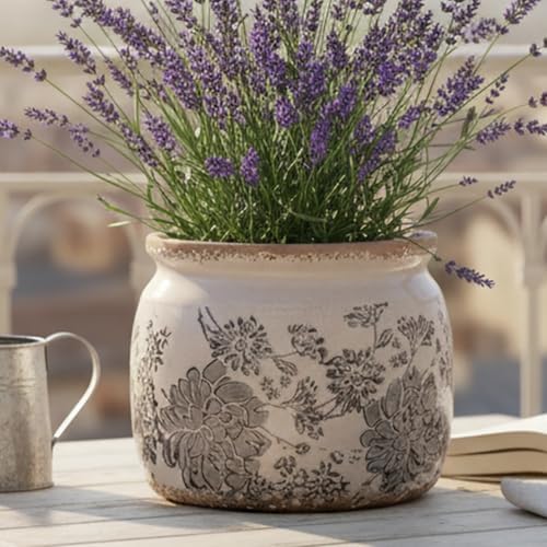 Modern Farmhouse Ceramic Planter & Vase with Drainage for Indoor Plants - Image 2