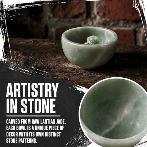 2 PCS Ring Bowl Jade Stone Trinket Dish Small Jewelry Holder Suitable For Vanity Nightstand Desk Decor Crystal Storage Home Office Accessories - Image 2