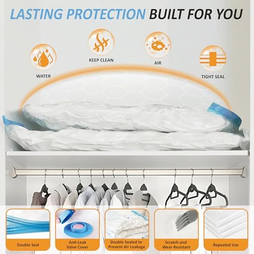 Vacuum Storage Bags with Hand Pump, Vacuum Seal Space Saver Bags,12 Large - Image 5