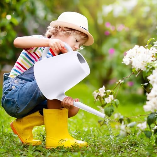 ZXJ Plant Watering Cans for Indoor and Outdoor Home Garden Plants - with Long Spout - White - 1/2 Gallon - Image 4