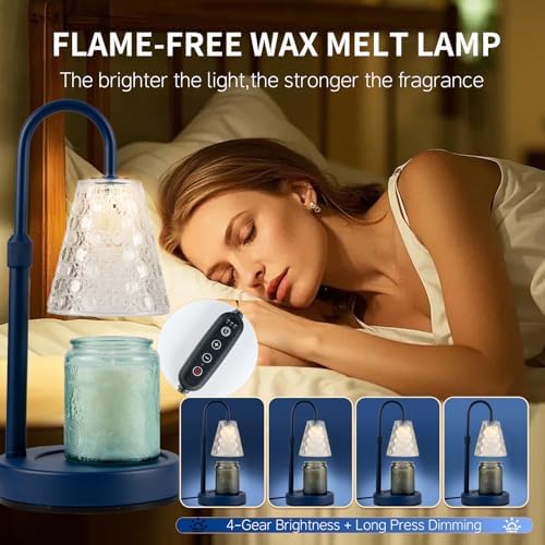 Candle Warmer Lamp with Timer Dimmable, Wax Melt Warmer, Dark Blue - Image 4