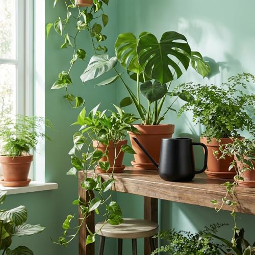 Watering Can for Indoor & Outdoor Plants, 35 oz/1000ml Watering Can with Metal Handle, Stainless Steel Garden Long Spout Watering Pot for Indoor House Plants Bonsai Flower Decorative - Image 6