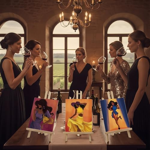 Sherr 24 Pcs Pre Drawn Canvas for Adult, Stylish Women, 8 x 10 Inch - Image 4