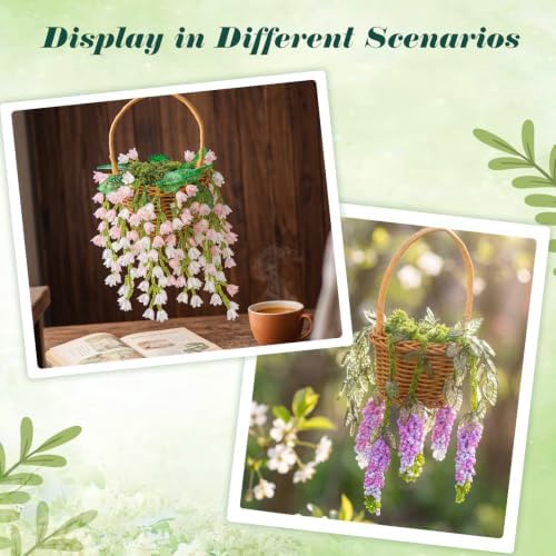 Ecoofor 4822-Pc DIY Beaded Flower Kit for Adults – Create Lily of the Valley & Wisteria Waterfalls, Complete Set with Beads, Wire, Moss, Faux Wicker Basket & Step-by-Step Instructions - Image 6