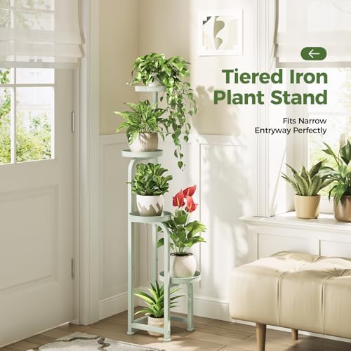Bamworld Corner Plant Stand Indoor Outdoor Tall Metal Flower Pot Stands - Image 5