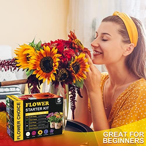 Indoor Daisy Garden Starter Kit with Gardening Tools - Planter Bags, Markers, Soil Disks and Shears, Home Gardening Gifts for Women Men Plant Lovers - Image 6