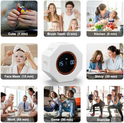 Rechargeable Pomodoro Timer, Small Gravity Timer (Pearl White) - Image 5