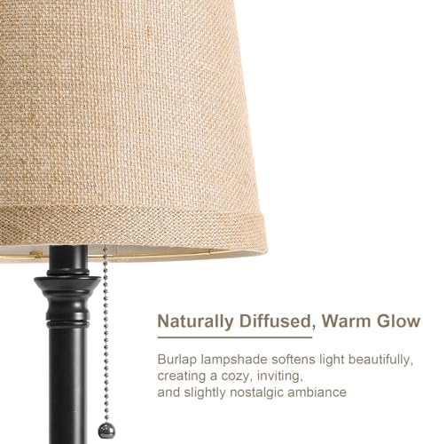 Oneach 19.5" Small Table Lamps Set of 2 for Living Room Bedroom, USB A+C - Image 6