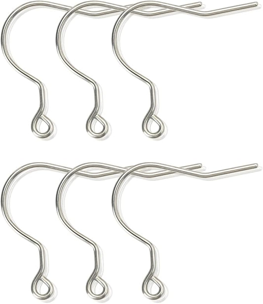 6pcs 20G Big Pure Titanium Fish Hooks DIY Earrings Findings for Jewelry Making, Hypoallergenic Hooks for Women & Men Sensitive Ears