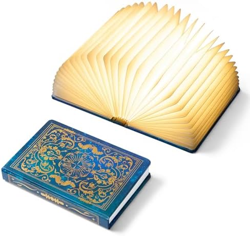 Uniwolk Book Lovers Gifts BookLamp - 5 Color Lights, 1200mah Battery, Foldable Paper Lamp as Book Decor & Accessories, Hot Foil Cover Design, Unique Gifts for Women or Friends & Christmas by Uniwolk