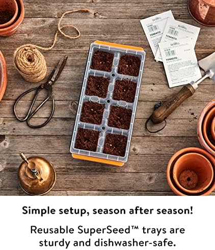 Burpee SuperSeed Windowsill Seed Starting Tray | 8 XL Cell | Seed Starter Tray | Reusable & Dishwasher Safe | Window Garden Starting Kit | Orange - Image 4
