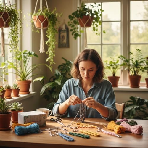 Ewparts Macrame Keychain Kit to Make 8 Keychain with Instruction Book - Image 2