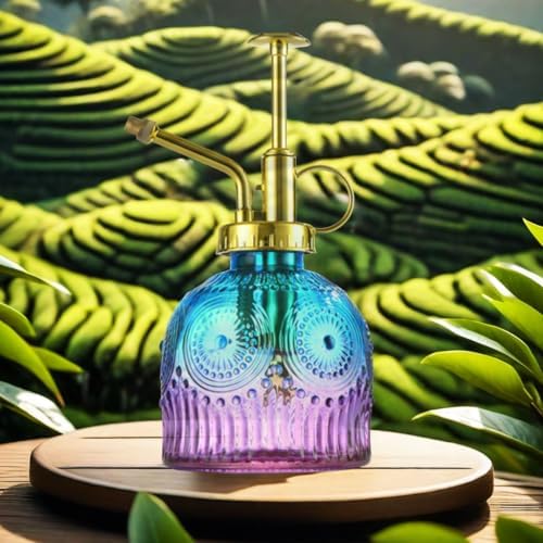 Indoor and Outdoor Potted Plant Sprayer Household Plant Glass Small Watering Can Spray Bottle Plant Sprayer Glass Spray Bottle Decorative Spray Bottle (Purple Gradient Blue) - Image 5